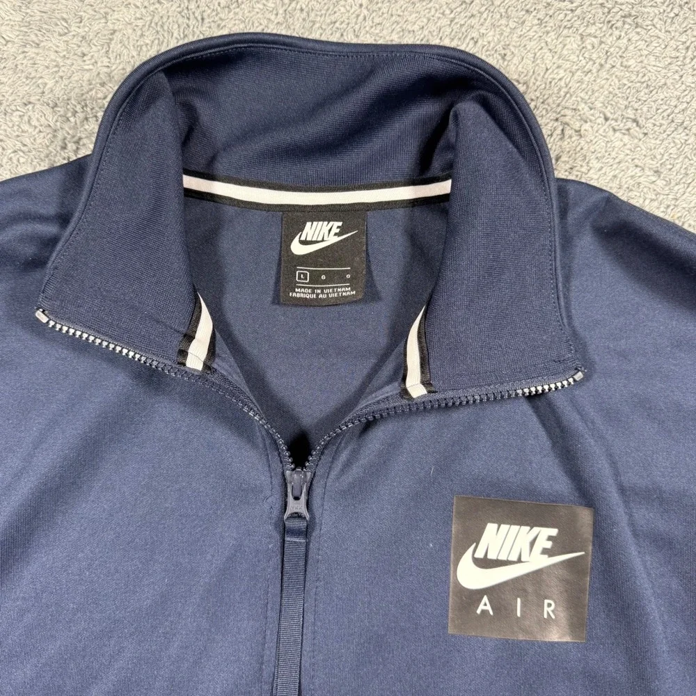 Nike Air Track Jacket Navy Blue Colorblock Full Zip Training  Men's‎ Size L